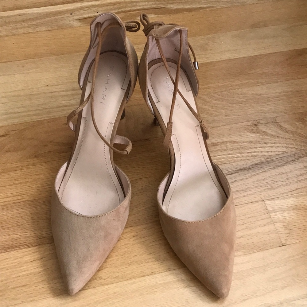 Light Brown Suede Tahari Heels